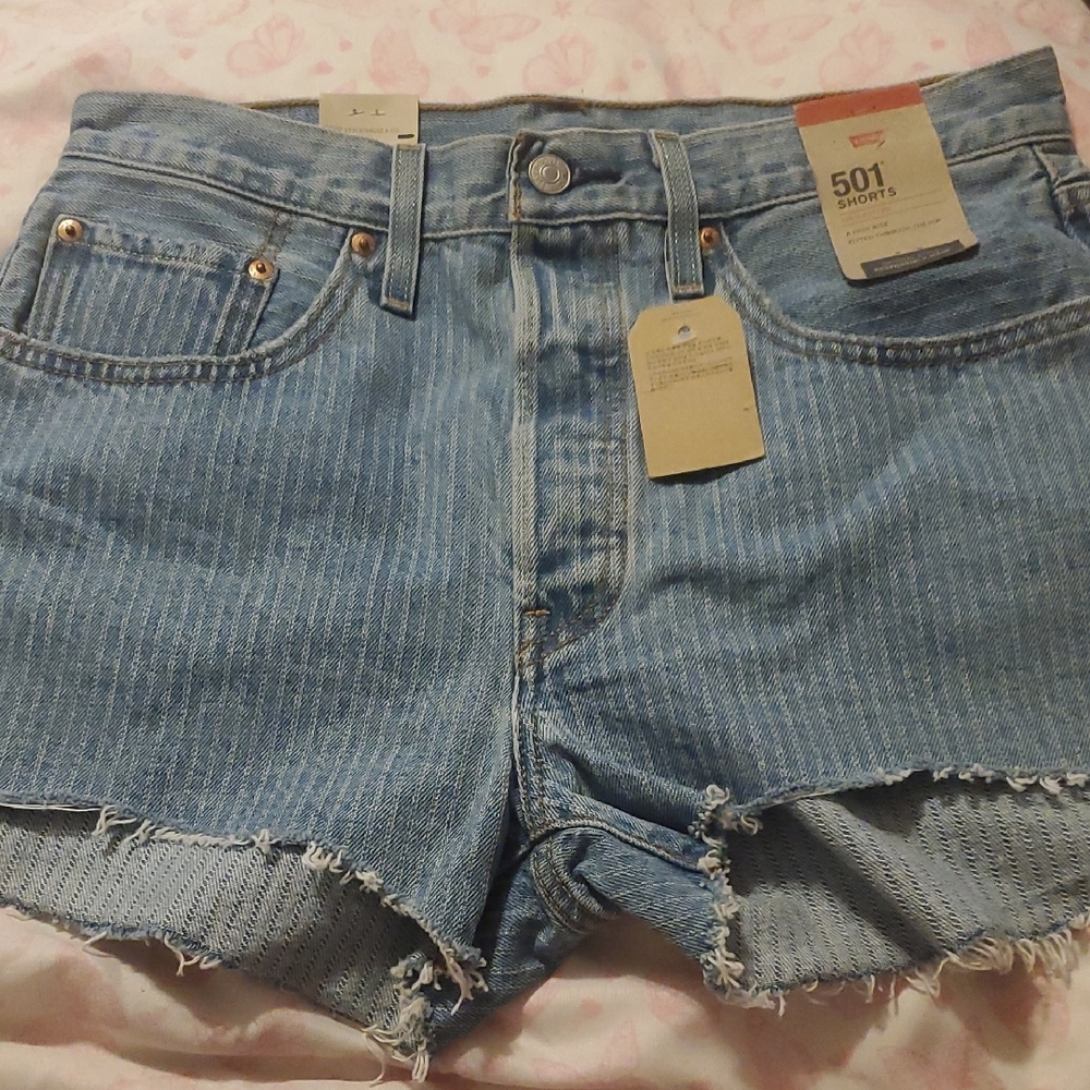 Levi's Blue Jean Shorts Distressed Cut-Off Style